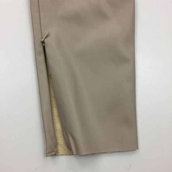 NWT ZARA Taupe VeganFaux Leather High Rise Waist Zip Ankle Hem Leggings Pants - Picture 7 of 13